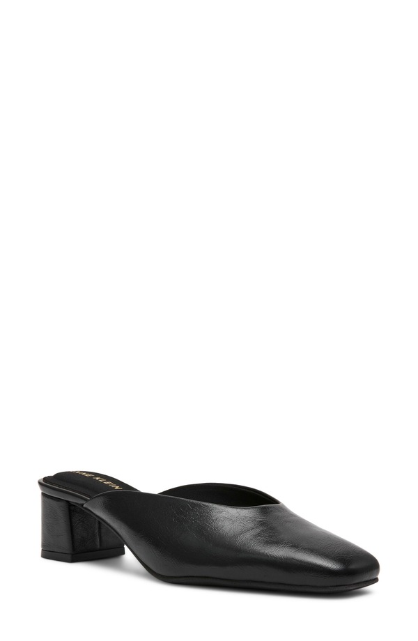 アンクライン レディース シューズ ヒール Anne Klein Maeus Mule Black Crinkle ブラック｜ReVida 店