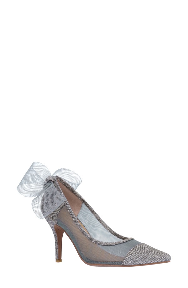 ジェイレニー レディース シューズ ヒール シアー J. Rene Sheer Bow Pointed Toe Pumpewter ピューター