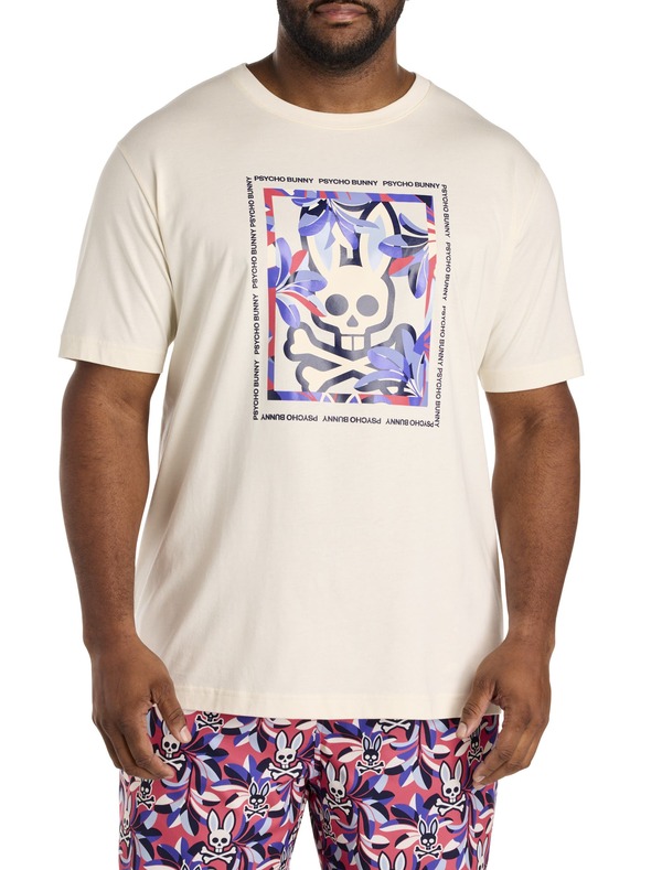 サイコバニー メンズ トップス Tシャツ トール グラフィック Psycho Bunny Big & Tall Florian Graphic Tee Pristine