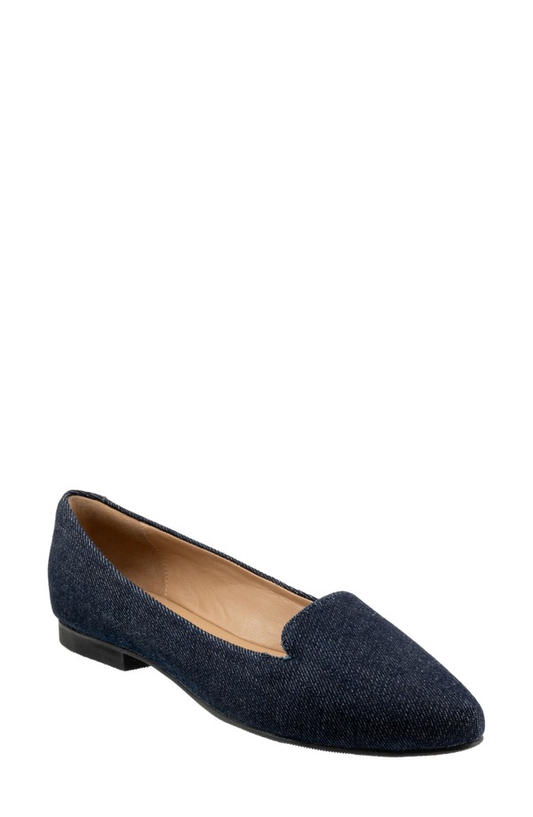トロッターズ レディース シューズ スリッポン・ローファー Trotters Harlowe Pointed Toe Loafer Blue Jean 青み