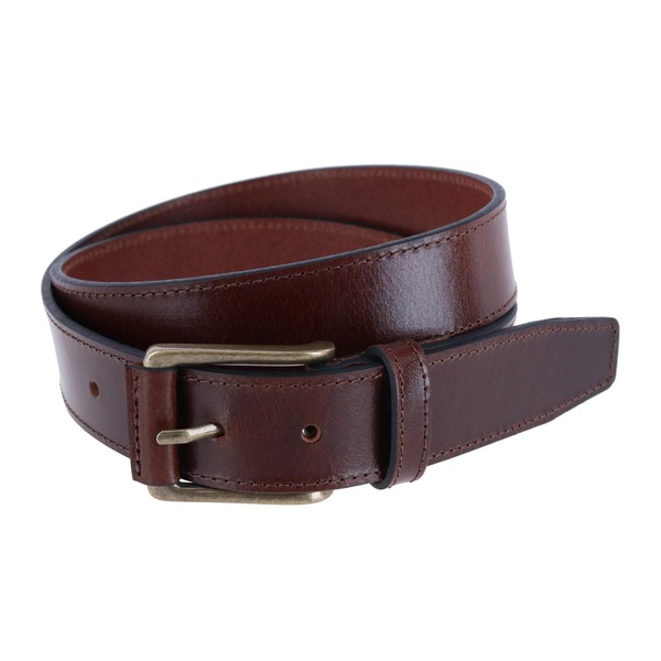 トラファルガー メンズ 付属品 胴締め なめし革 Trafalgar Wyatt 35粍 Genuine Leather Casual Jean Belt Brown 赤銅色