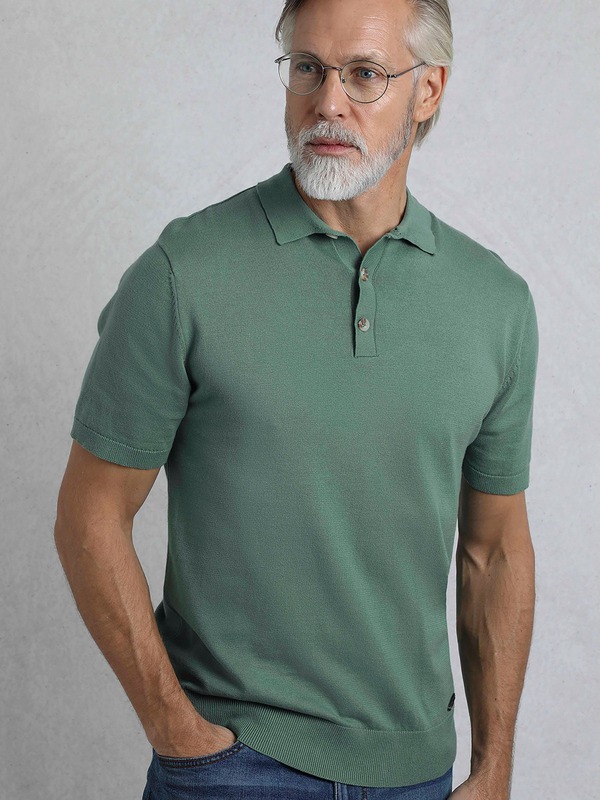 ウィアードフィッシュ メンズ アウター パーカー・スウェット ポロシャツ ニット Weird Fish Quentin Short Sleeve Knitted Polo Ivy