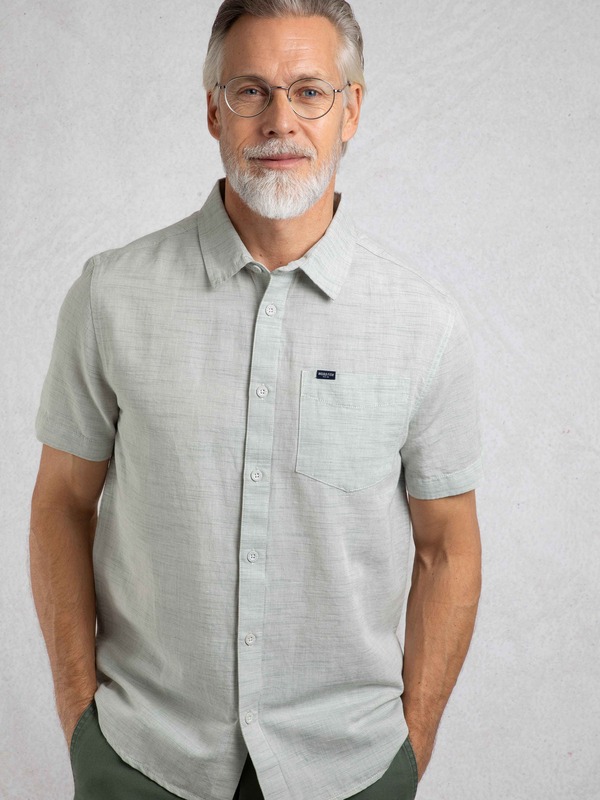 ウィアードフィッシュ メンズ トップス シャツ Weird Fish Washton Short Sleeve Shirt Army Green グリーン｜ReVida 店