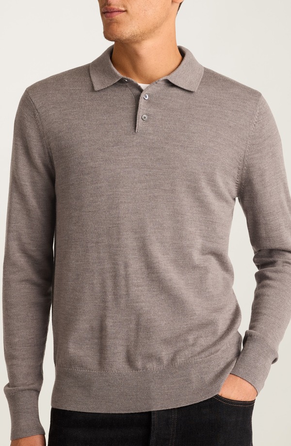 ボノボス メンズ アウター パーカー・スウェット ポロシャツ ウール セーター Bonobos Long Sleeve Merino Wool Polo Sweater Taupe Heather Ec15049 ヘザー