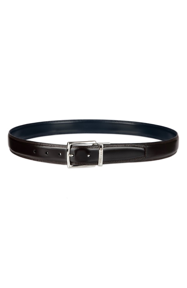 電話を掛けるハーン メンズ 付属品 胴締め なめし革 Cole Haan Reversibleather Belt Chocolate / Navy 米国海軍
