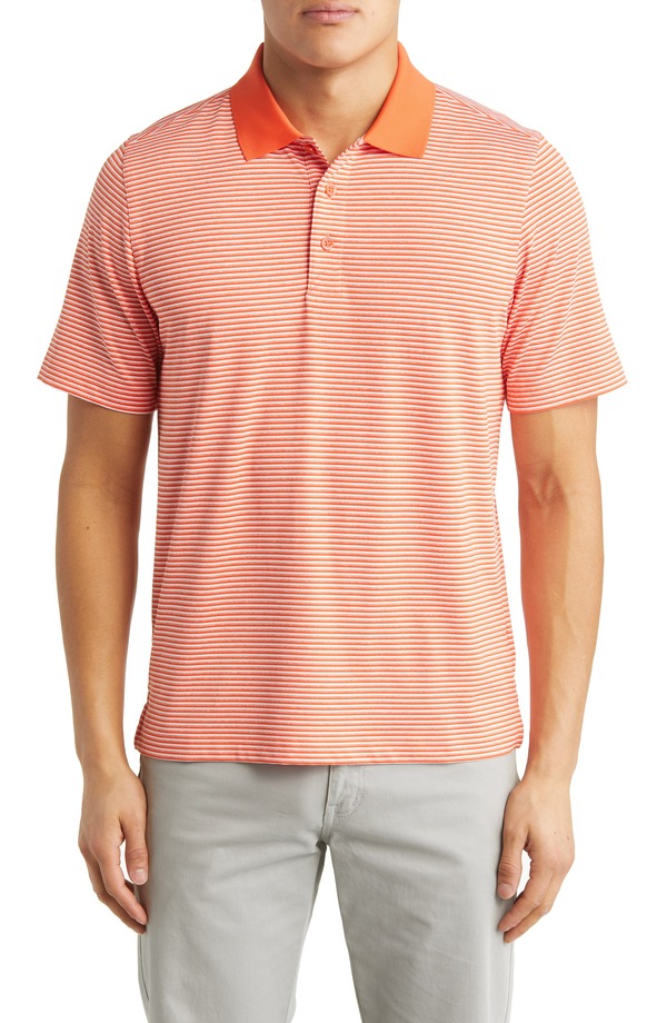 カッターアンドバック メンズ トップス ポロシャツ Cutter & Buck Forge DryTec Striperformance Polo College Orange オレンジ