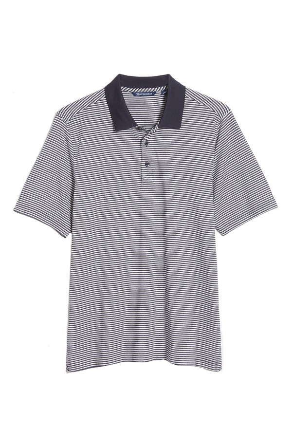 カッターアンドバック メンズ トップス ポロシャツ Cutter & Buck Forge DryTec Striperformance Polo Liberty Navy ネイビー