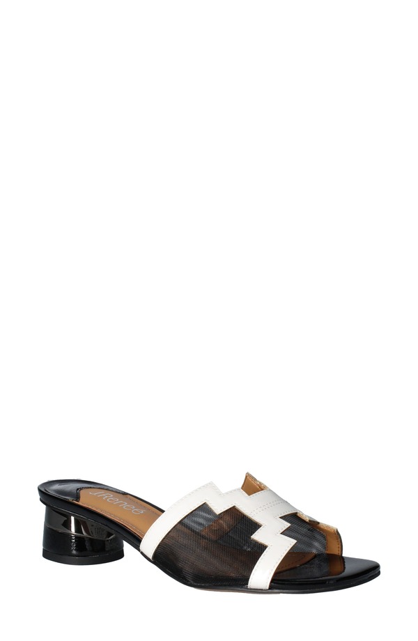 ジェイレニー レディース シューズ ヒール サンダル J. Rene J.Rene Amorra Slide Sandal White/ Black ホワイト|ReVida 店