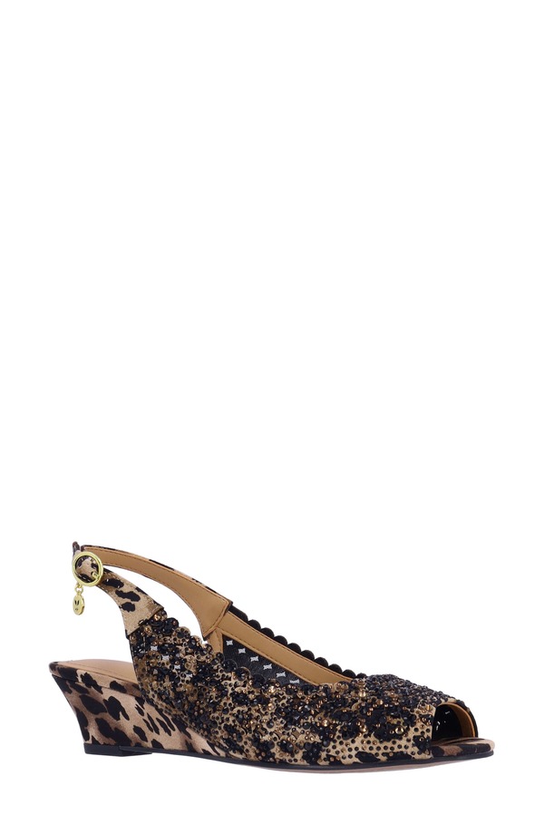 ジェイレニー レディース シューズ ヒール サンダル J. Rene Malorie Slingback Wedge Sandal Brown/ Black ブラック|ReVida 店