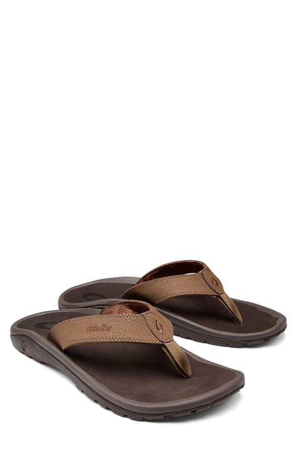 オルカイ メンズ シューズ サンダル OluKai Ohana Flip Flop Tan / Dk java タン