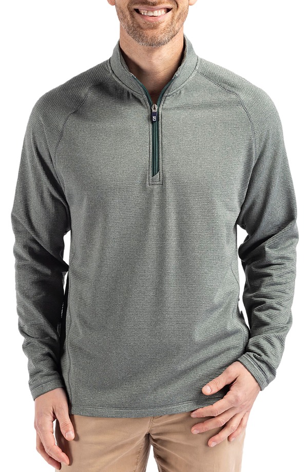 裁断師アンドうしろ側 メンズ アウター パーカー・スウェット ハーフジップ フリース Cutter \u0026 Buck Peshastin Fleece Half Zipullover Hunter Heather ギョリュウモドキ