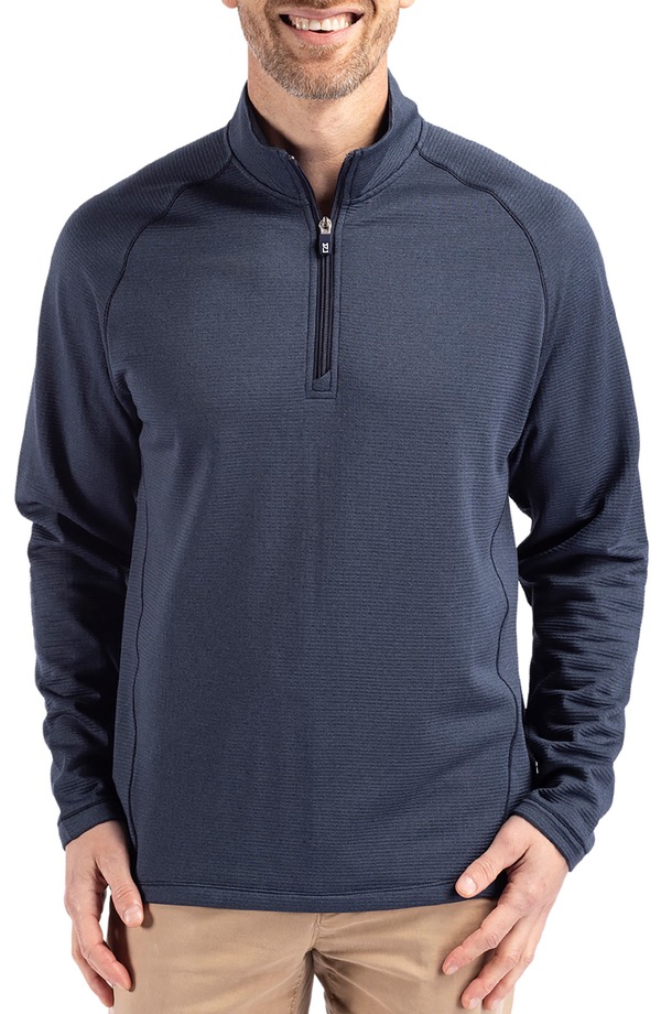 裁断師アンドうしろ側 メンズ アウター パーカー・スウェット ハーフジップ フリース Cutter \u0026 Buck Peshastin Fleece Half Zipullover Navy Blue Heather ギョリュウモドキ