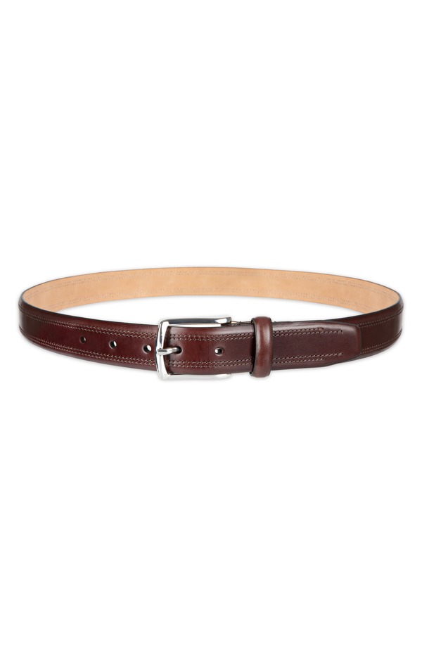 コールハーン メンズ アクセサリー ベルト レザー Cole Haan Festitch Leather Belt Chocolate チョコレート