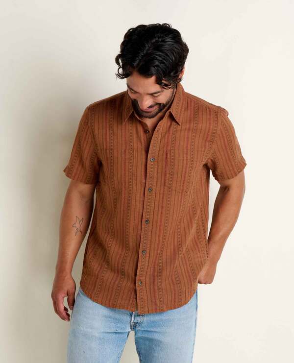 トードアンドコー メンズ トップス シャツ Toad & Co Salton Short Sleeve Shirt Dark Roast Print