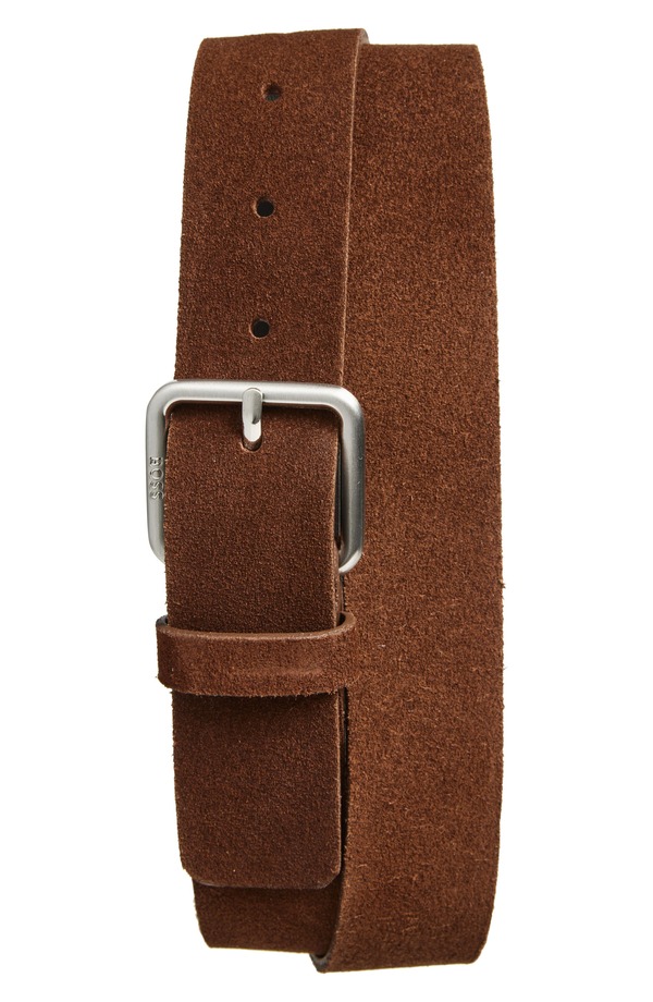 元締め メンズ 付属品 胴締め スエードクロス BOSSuede Belt Medium Brown 赤銅色