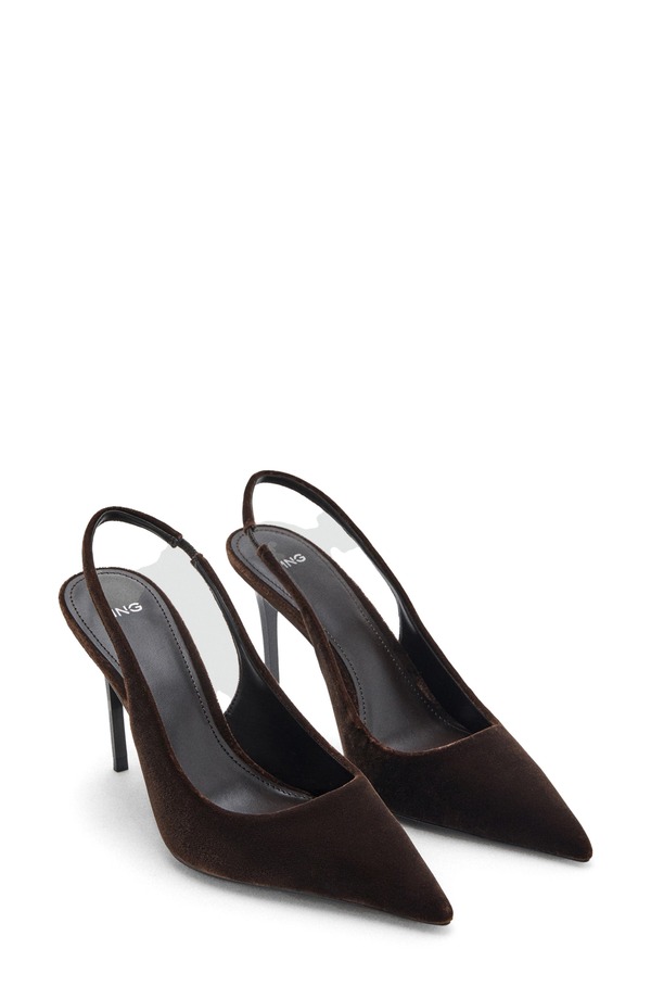 マンゴ レディース シューズ ヒール MANGO Mica Pointed Toe Slingback Pump Chocolate チョコレート|ReVida 店