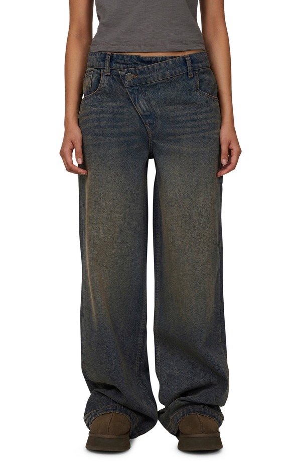 グッドフォーナッシング レディース ボトムス デニムパンツ ヴィンテージーンズ Good For Nothing Baggy Vintage Wash Denim Jeans Blue ブルー｜ReVida 店