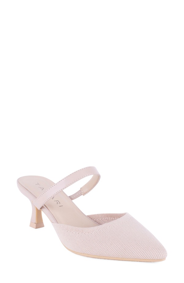 タハリ レディース シューズ ヒール Tahari Fuji Pointed Toe Kitten Heel Mule Natural