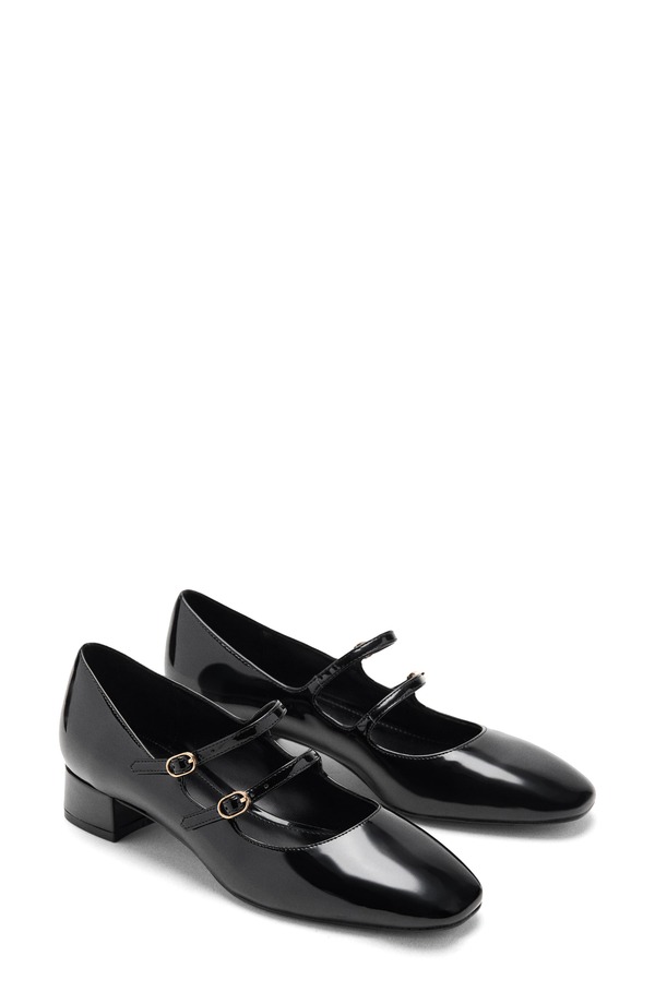 マンゴ レディース シューズ パンプス MANGO Mary Jane Flat Black ブラック