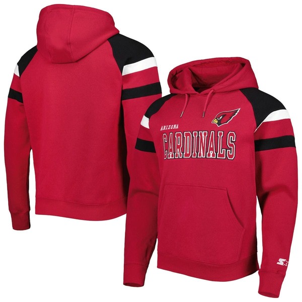 クランク メンズ アウター パーカー・スウェット フリース Men\u0027starter Cardinal Arizona Cardinals Draft Fleece Raglan Pullover Hoodie Cardinal