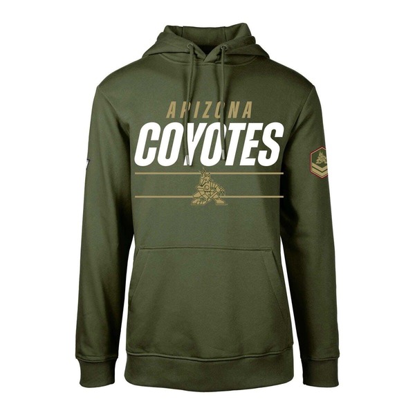 気泡管水準器お召しもの メンズ アウター パーカー・スウェット フリース Men\u0027s Levelwear Olive Arizona Coyotes DeltaPodium Fleece Pullover Hoodie Olive オリーブ