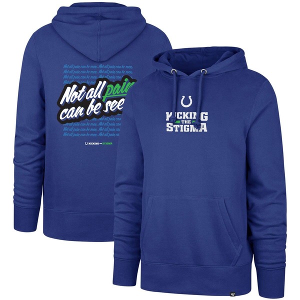 フォーティーセブン メンズ アウター パーカー・スウェット Men\u0027s \u002747 Royal Indianapolis Colts Not All Pain Can Be SeenKicking the Stigma Pullover Hoodie Royal