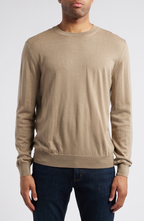マンゴ メンズ アウター パーカー・スウェット 労働者の一団のど首 羊毛 スウェーター MANGO Crewneck Wool Sweater Sand 沙子