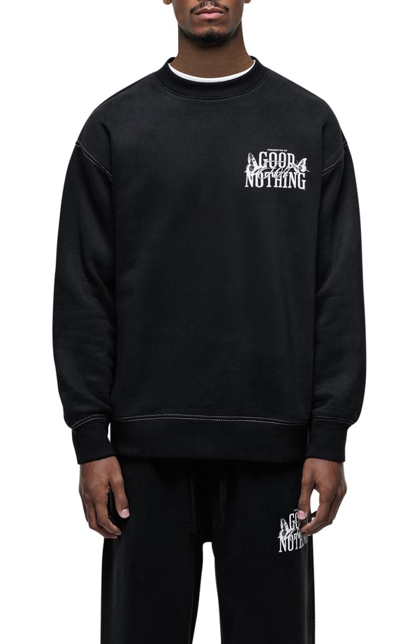 グッドフォーナッシング メンズ アウター パーカー・スウェット プルオーバー Good For Nothing Dakota Relaxed Sweatshirt Black 黒いこと