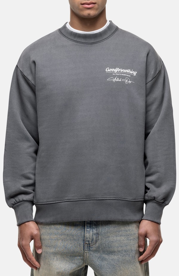 グッドフォーナッシング メンズ アウター パーカー・スウェット Good For Nothing Washed Grey Cult Sweathsirt Grey グレー