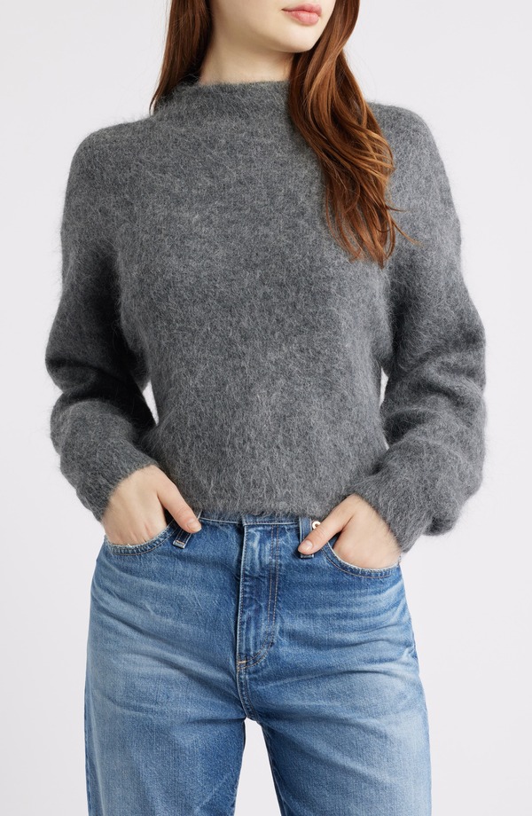 マリーン レイヤー レディース アウター パーカー・スウェット スタンドネック セーター Marine Layer Suri Alpaca Blend Funnel Neck Sweater Charcoal チャコール｜ReVida 店