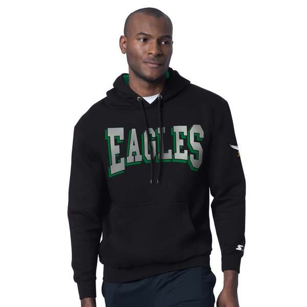 クランク メンズ アウター パーカー・スウェット ヴィンテージ ロゴタイプ Men\u0027starter Black Philadelphia Eagles Thursday Night Gridiron Hoodie with Vintage Logo Black 黒いこと