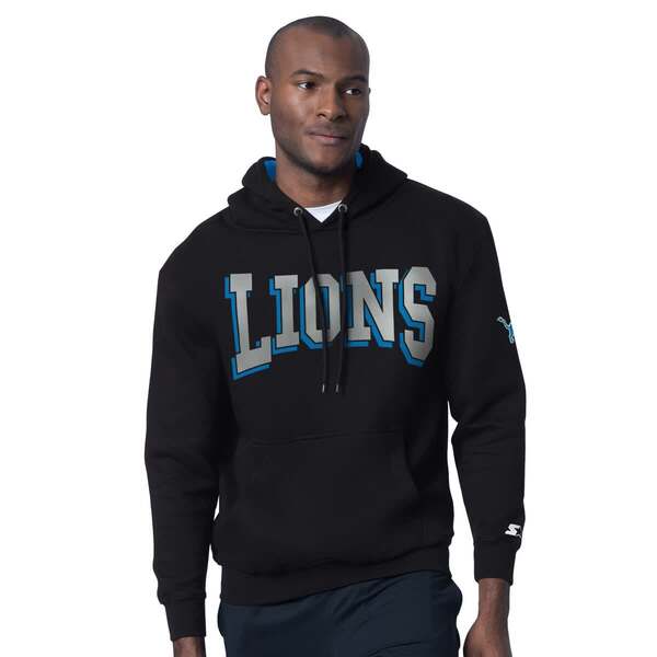 クランク メンズ アウター パーカー・スウェット Men\u0027starter Black Detroit Lions Thursday Night Gridiron Hoodie Black 黒いこと