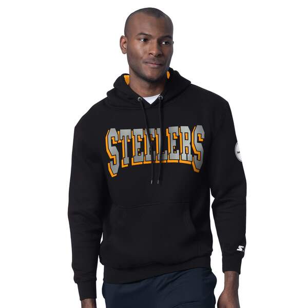 クランク メンズ アウター パーカー・スウェット プルオーバー Men\u0027starter Black Pittsburgh Steelers Thursday Night Gridiron Hoodie Black 黒いこと