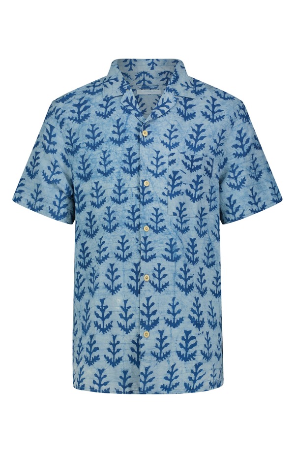 ラッキーブランド メンズ トップス シャツ Lucky Brand Short Sleeve Button-Up Camp Shirt Light Indigo インディゴ