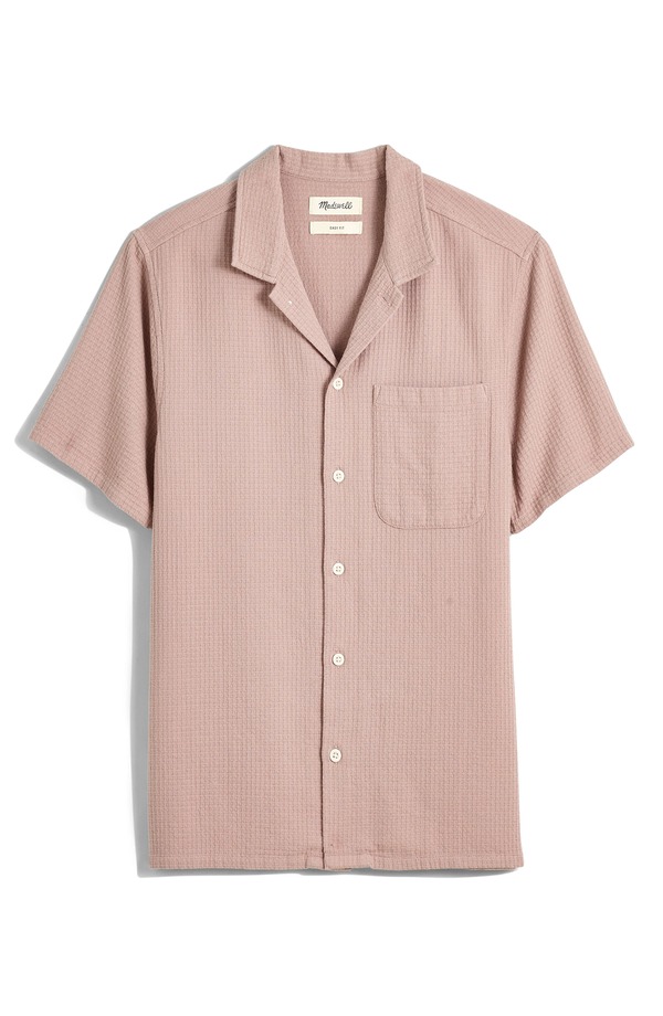 メイドウェル メンズ トップス シャツ コットン Madewell Woven Waffle Cotton Easy Shirt Vintage Petal