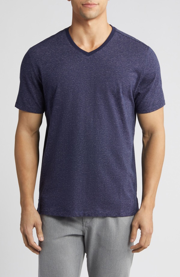 ロバートバラケット メンズ トップス Tシャツ Vネック Robert Baraketthoreau V-Neck T-Shirt Navy ネイビー