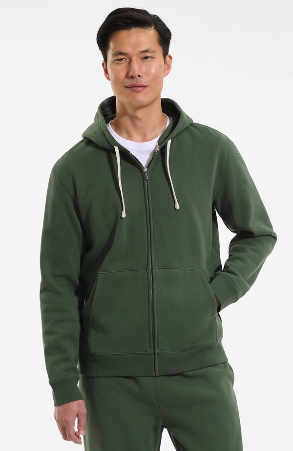 ランズ挙げ句の果て メンズ アウター パーカー・スウェット Lands\u0027 End Seriousweats Full Zip Hoodiestate Green 緑であること
