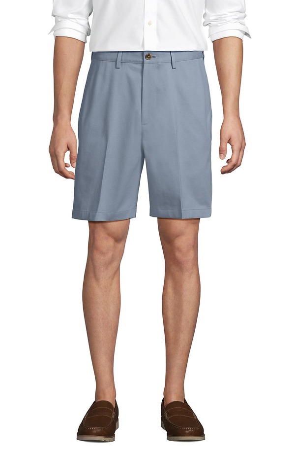 ランズエンド メンズ ボトムス ハーフパンツ・ショーツ ショートパンツ Lands' End Comfort Waist 9" No Iron Chino Shorts Faded Glacier|ReVida 店