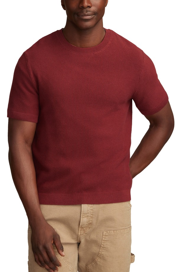 ラッキーブランド メンズ トップス Tシャツ セーター Lucky Brand Rib Short Sleeve Sweater Syrah 18,735円