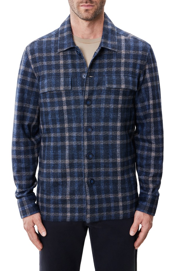 ロバートバラケット メンズ アウター ジャケット・ブルゾン シャツ ニット Robert Barakett Emory Plaid Knit Flannel Button-Up Shirt Jacket Denim デニム