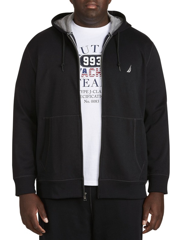 ナウティカ メンズ アウター パーカー・スウェットール フリース Nautica Big \u0026 Tall Full-Zip Fleece Hoodie True Black 黒いこと