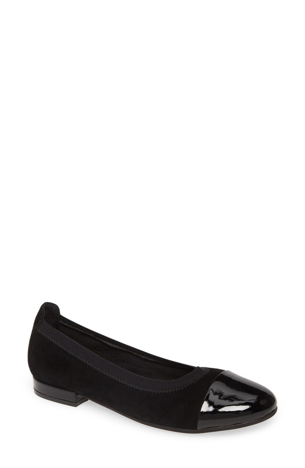 ダイビッドテイト レディース シューズ パンプス キャップ David Tate Nicole Cap Toe Flat Black Suede ブラック