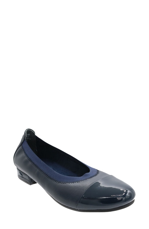 ダイビッドテイト レディース シューズ パンプス キャップ David Tate Nicole Cap Toe Flat Navy / Bone Pat ネイビー