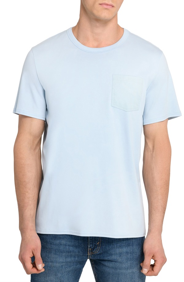 ダブリューアールケー メンズ トップス Tシャツ スリムフィット W.R.K Solid Reworked Slim Fit-Shirt Light Blue ブルー|ReVida 店