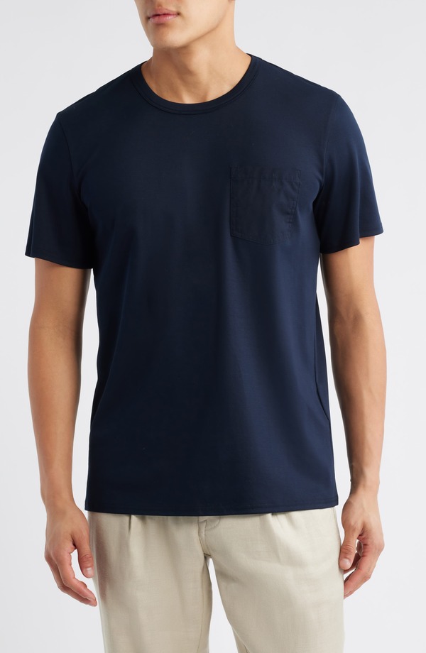 ダブリューアールケー メンズ トップス Tシャツ スリムフィット W.R.K Solid Reworked Slim Fit-Shirt Navy ネイビー
