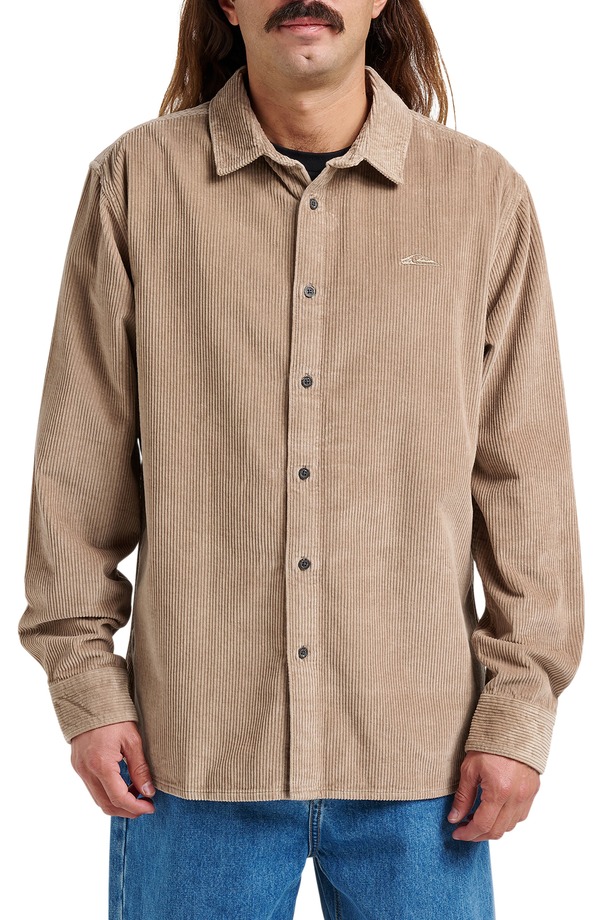クイックシルバー メンズ アウター ジャケット・ブルゾン コーデュロイ シャツ コットン Quiksilver Cotton Corduroy Button-Up Overshirt Fallen Rock｜ReVida 店 19,695円