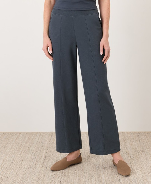 パクト レディース ボトムス レギンス ワイドレッグ コットン Pact Organicotton Airplane Pintuck Wide Leg Pant Steel Blue ブルー