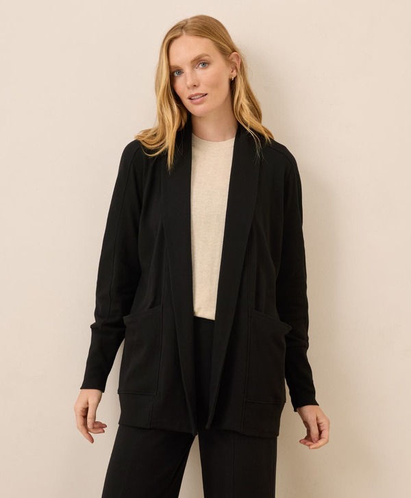 パクト レディース アウター パーカー・スウェット コットン カーディガン Pact Organicotton Airplane Wrap Cardigan Black ブラック|ReVida 店