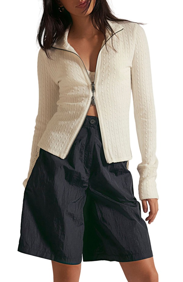 フリーピープル レディース アウター パーカー・スウェット カーディガン Free People Brunch GIrl Zip Cardigan Clean Ivory アイボリー