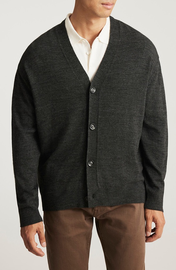 マーヴィ デニム メンズ アウター パーカー・スウェット Vのど首 ジレー Mavi Jeans Relaxed V-Neck Cardiganthracite Melange